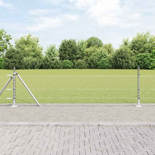  Heksagonalna ograda s betonskom osnovom 100 x 0,4 m Srebrna Cene