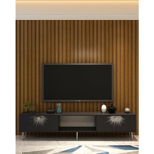 Hanah home Nida - Anthracite, Silver AnthraciteSilver TV Stand Cene