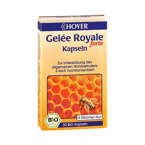 HOYER matični mleček - Gel&amp;eacute;e royale forte kapsule bio Slike