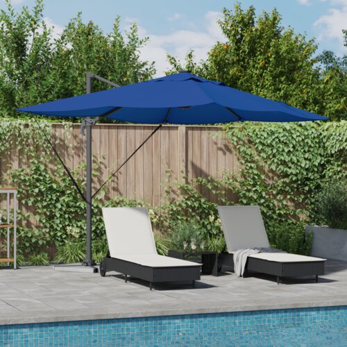  Kantilever Roma suncobran s LED svjetlima Azure plava 352x251x265 cm Aluminij Slike