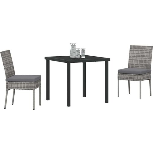  Vrtni set za objed 3 pcs Siva Čelik s prahom premazan Slike