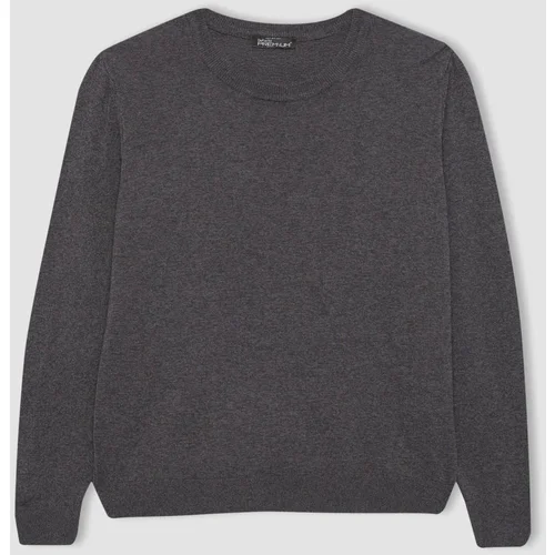 Defacto Regular Fit V-Neck Premium Soft Wool Textured Sweater