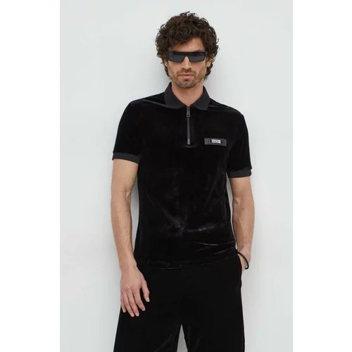 Versace Jeans Couture Polo majica za muškarce, boja: crna, bez uzorka