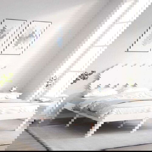  Okvir kreveta s uzglavljem bijeli 120 x 200 cm od masivnog drva Cene