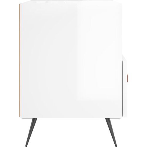  Noćni ormarići 2 kom sjajni bijeli 40 x 35 x 47,5 cm drveni Slike