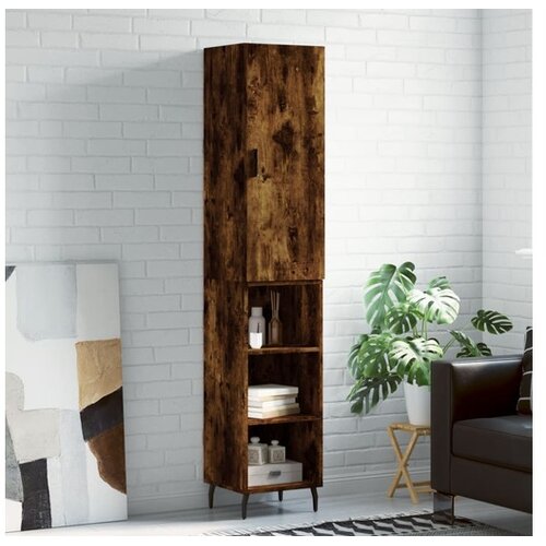 vidaXL Visoka komoda dimljeni hrast 34 5x34x180cm konstruiranog drva Cijene