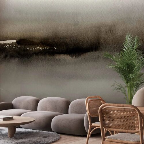  Foto tapeta - Diuna - abstract modern painting in grey with black pattern 250x175 Cene