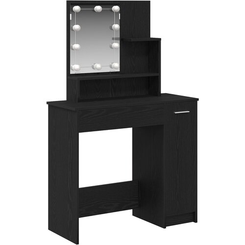 vidaXL LED Toaletna miza v črni hrasti - 86,5 x 35 x 136 cm, (22048558) Cene