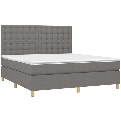  Box spring s madracem LED tamnosivi 180x200 cm tkanina Slike