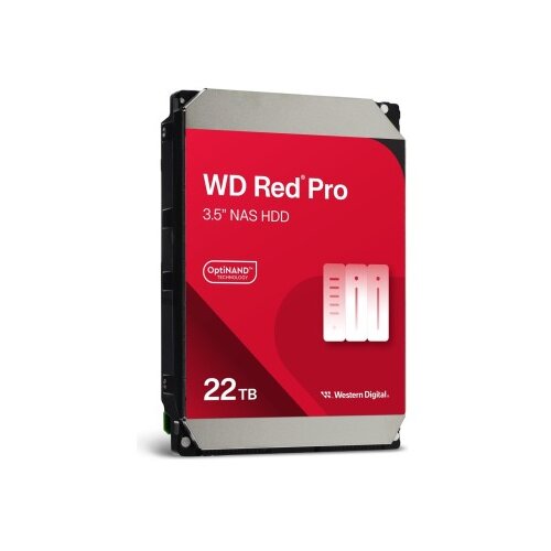 Western Digital WD Red Pro NAS 22 TB, notranji 3,5'' SATA 6Gb/s trdi disk (HDD), 7200 RPM, 512 MB predpomnilnika, zasnovan za delovanje 24x7, v bulk pakiranju Cene