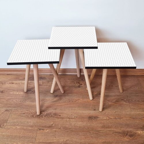 Hanah home Set 3 stočića 3Shp399 White Cene