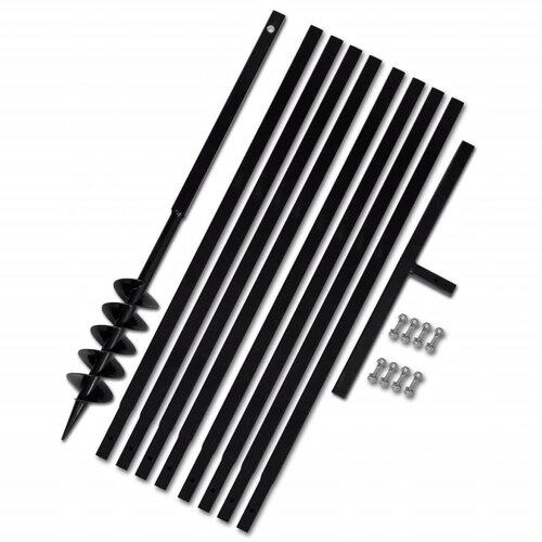 vidaXL Jeklen spiralni vrtalni sveder za zemljo z ročajem 100 mm z 9 m pod., (21366894) Cene