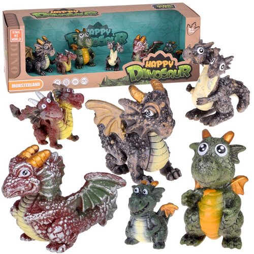  Set figura zmajeva iz bajke, 6 komada, s velikim crvenim zmajem Slike