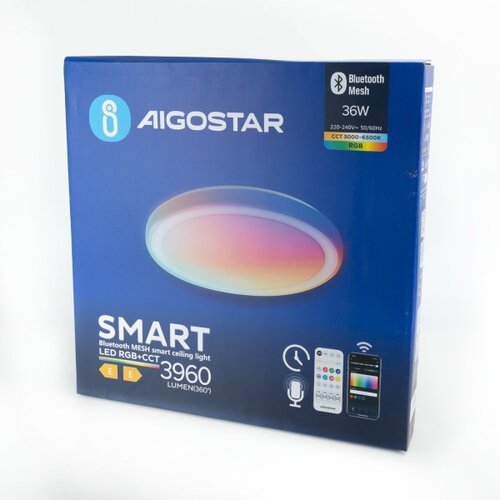 Aigostar LED RGBW prigu&amp;scaron;iva plafonska lampa LED/36W/230V + daljinski upravljač Slike