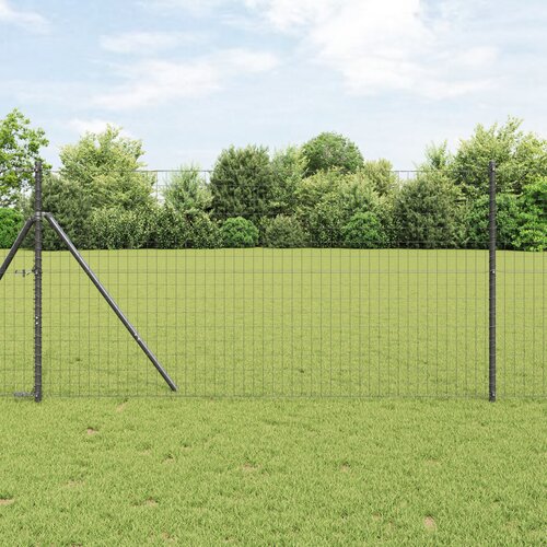 vidaXL euro ograja s 13 stebri 1.2x25 m cinkano jeklo siva Cene