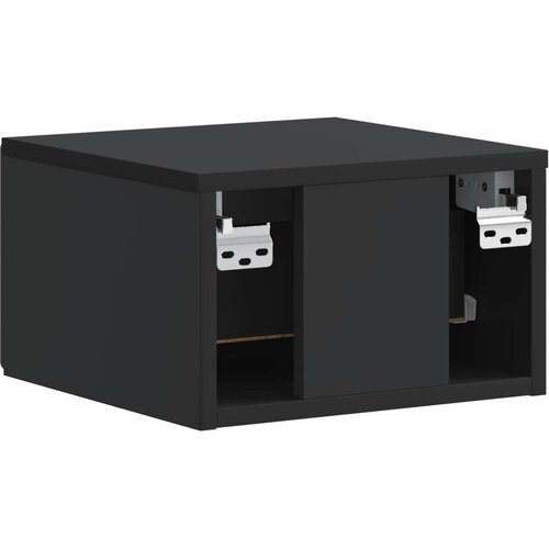  Noćni ormarić za montažu na zid 2 pcs Crna 34 5 x 33 x 20 cm Slike