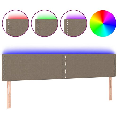 Maison Chic led posteljno vzglavje - vzglavna omarica - nočna omarica taupe 180x5x78/88 cm blago, (21706405) Slike