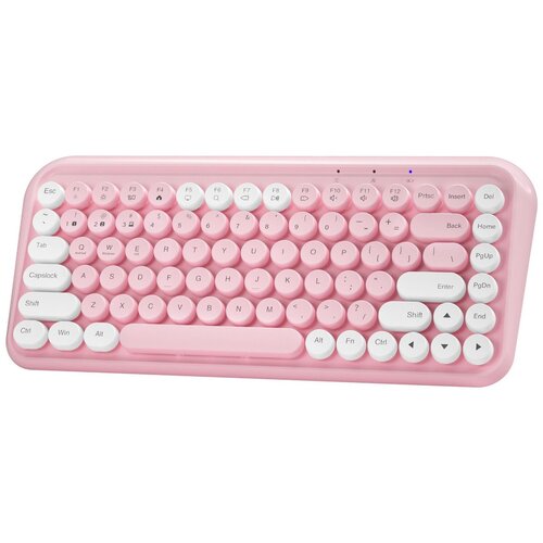 INF 84-tipkovna kompaktna brezžična tipkovnica, Bluetooth in 2.4G Pink, (5000310599) Slike