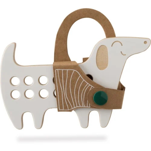 Milin Small Wooden Lacing Toy Daschund aktivna igračka 8 cm x 13 cm x 0,7 cm 1 kom