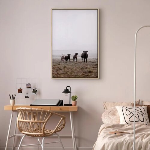  Slika - Friends in the Morning (1 Part) Vertical 80x120 U prirodnom drvenom okviru Slike