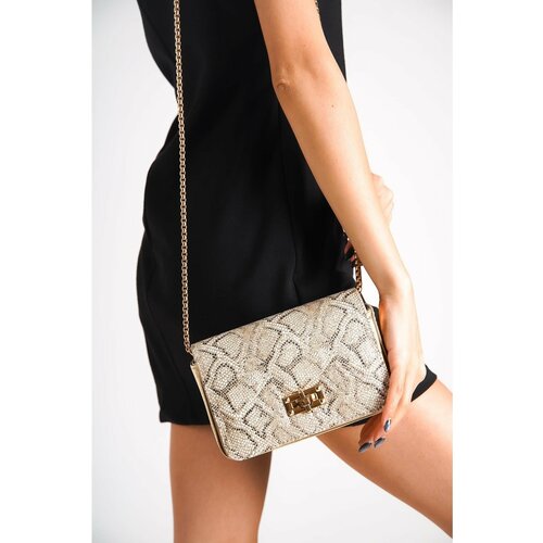 Capone Outfitters Shoulder Bag - Gold - Animal print Slike
