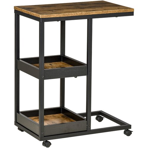 HOMCOM stranska miza jeklo, MDF 51D x 33&Scaron; x 66V cm Rjav, (5000242422) Cene