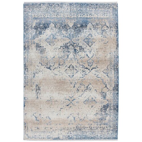 Novel RAVNO TKANA PREPROGA Antigua 80/150 cm taftano modra, krem barve Cene