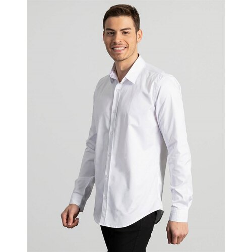 Tudors slim fit jednobojna bela košulja dugih rukava sa kragnom DR210115-135 Slike
