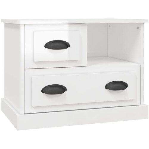 Maison Chic Nočna omarica - Nočna miza visok sijaj bela 60x39x45 cm, (21688559) Cene