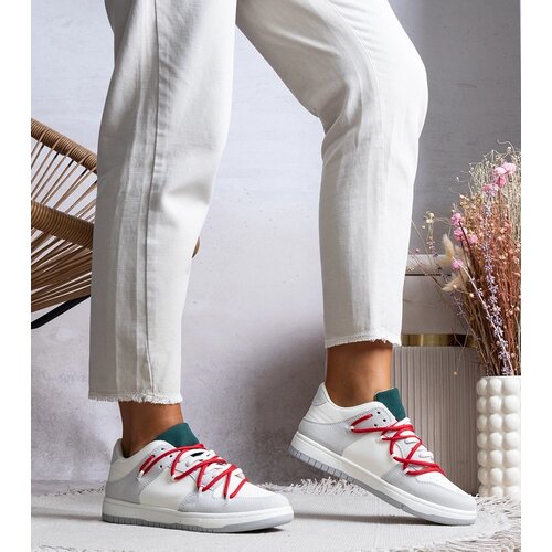 Gemre Gray sneakers with red laces Arcobaleno Slike