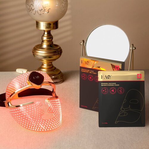 Foreo FAQ&amp;trade; Glass Skin Collagen Face Mask hidrogel maska za gladitev kože in zmanj&amp;scaron;anje vidnosti gub 5 kos Slike