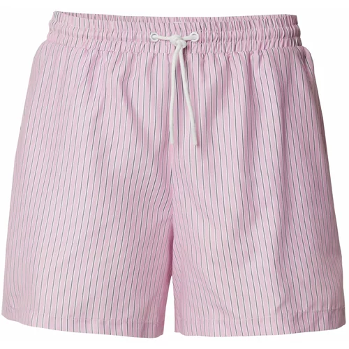 DAN FOX APPAREL Kratke kopalne hlače 'Juri' mornarska / roza / bela