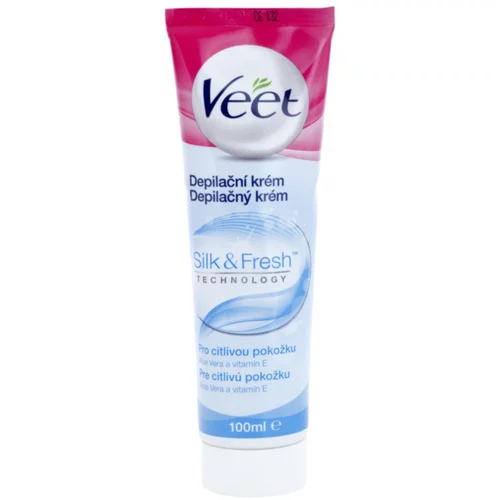 Veet Silk & Fresh Sensitive Skin krema za depilaciju nogu za osjetljivu kožu aloe vera i vitamin E 100 ml