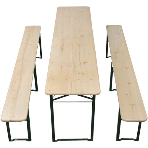  Sklopivi pivski stol s 2 klupe 220 cm od jelovine Slike