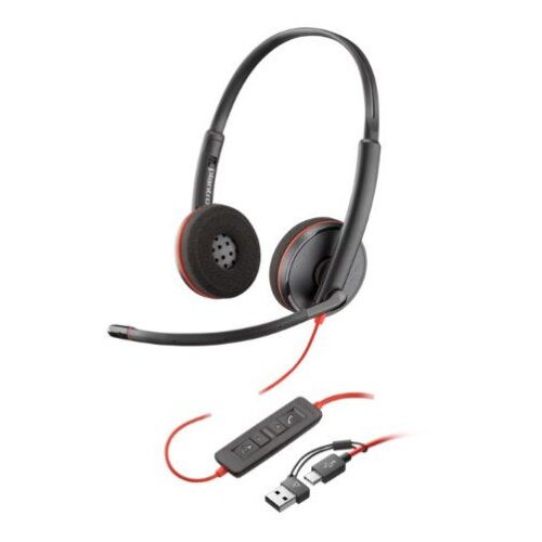 HP Poly Blackwire 3220 Stereo USB-C Headset +USB-C/A Adapter 8X228AA Cene