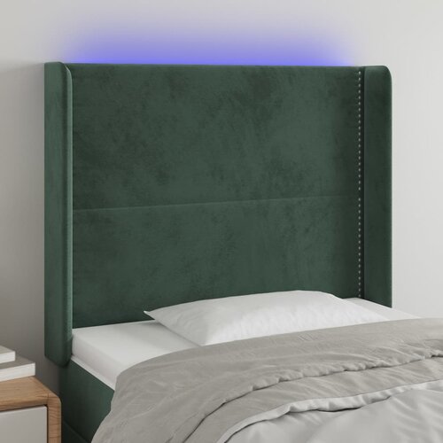 vidaXL LED uzglavlje tamnozeleno 83x16x118/128 cm baršunasto Cijene