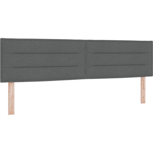 VidaXL krevet sa sandukom s madracem tamno siva 180x200 cm tkanina, uzglavlje s dizajnom linija tamno siva 180 cm tkanina Slike