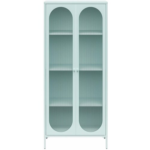 Støraa Svijetlo plava metalna vitrina 80x186x40 cm Luna – Cijene