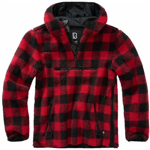 Brandit Muški flis pulover s kapuljačom Worker, Črno-Rdeča