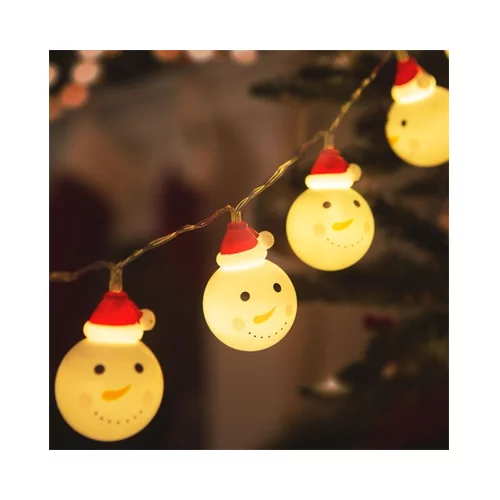 Family Christmas Božično-novoletne lučke na baterije v obliki snežakov 10 LED 1.1m toplo bela barva 3 x AA