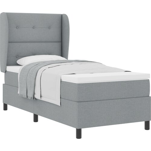 vidaXL Box Spring postelja z vzmetnico Svetlo siva 90x200 cm Tkanina, (22052677) Cene