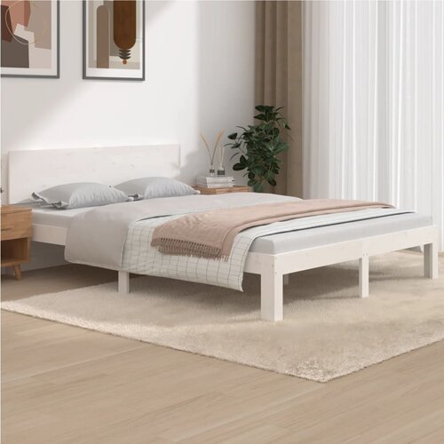 Furnova Posteljni okvir bel iz trdne borovine 140x190 cm, (21934717) Slike