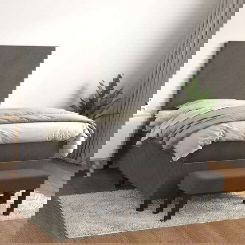 Box spring krevet s madracem tamnosivi 100x200 cm bar&amp;scaron;unasti Slike