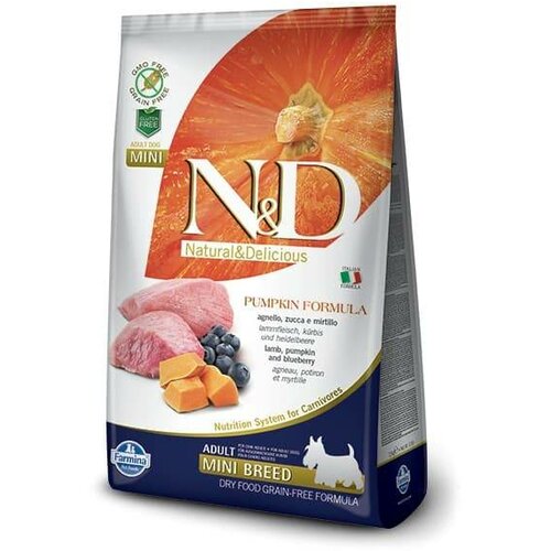 Farmina n&d mini adult hrana za pse, ukus bundeve, jagnjetine i borovnice, 7kg Cene