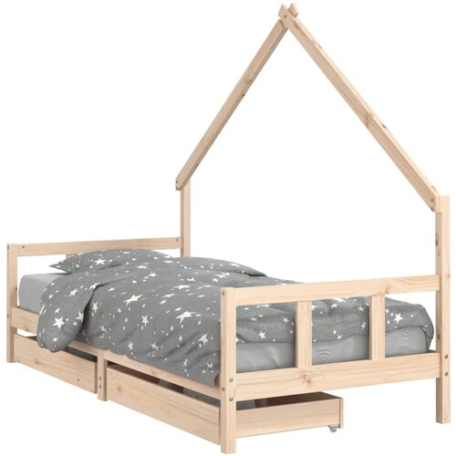 Maison Chic Otroški Postelja za odrasle - Posteljni Okvir s predali 90x190 cm trdna borovina, (22082496) Cene