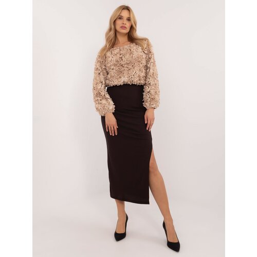 Italy Moda Skirt-MI-SD-20730.69-dark brown Slike