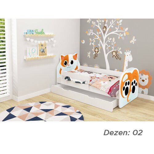 Olimp Sport krevet za decu animals 160X80 cm sa dodatnom fiokom white 6 dezena Slike