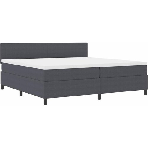  LED Box Spring Krevet Tamno siva i bijela 200 x 200 cm Slike