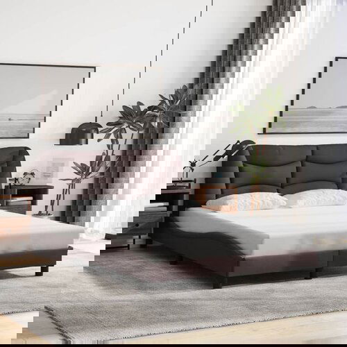Furnova Posteljni okvir brez vzmetnice temno rjav 140x200 cm tkanina, (21934386) Slike