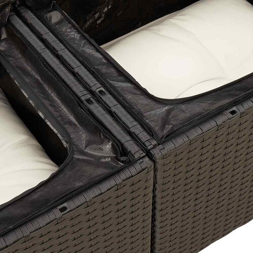  8-dijelni set vrtnih sofa od poliratana s jastucima crni Crna Slike